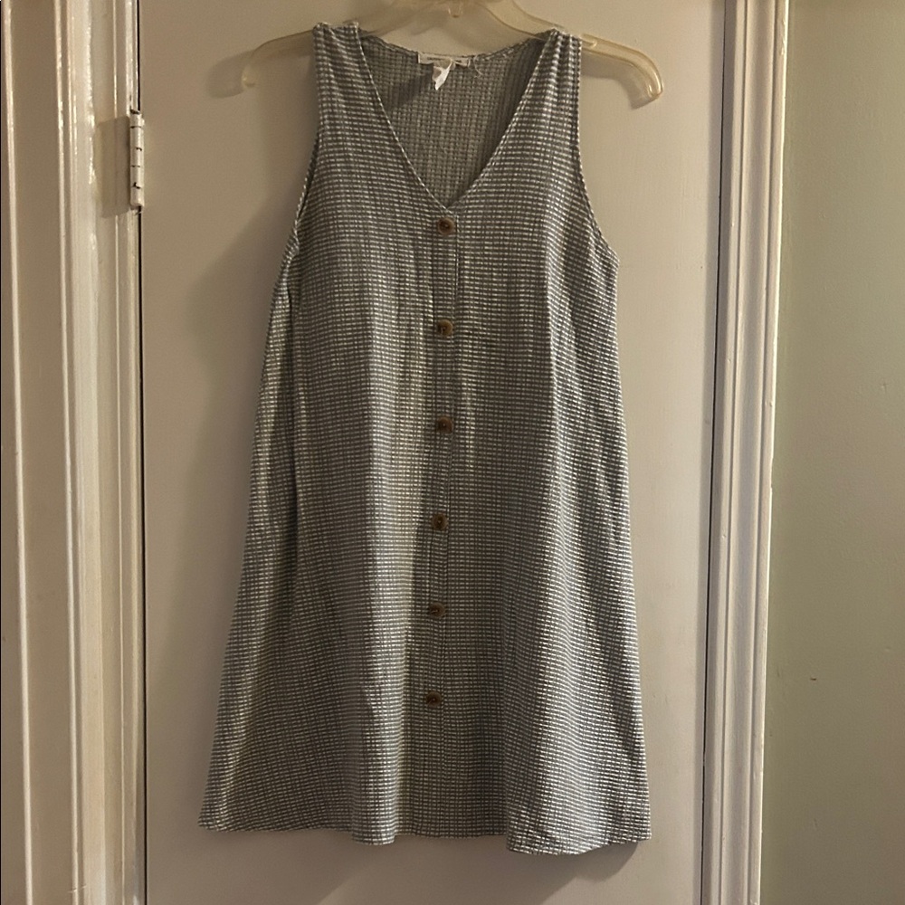 Caution To The Wind Gray and White Checkered Mini Dress